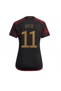 Tyskland Mario Gotze #11 Fotballdrakt Borte Klær Dame VM 2022 Korte ermer